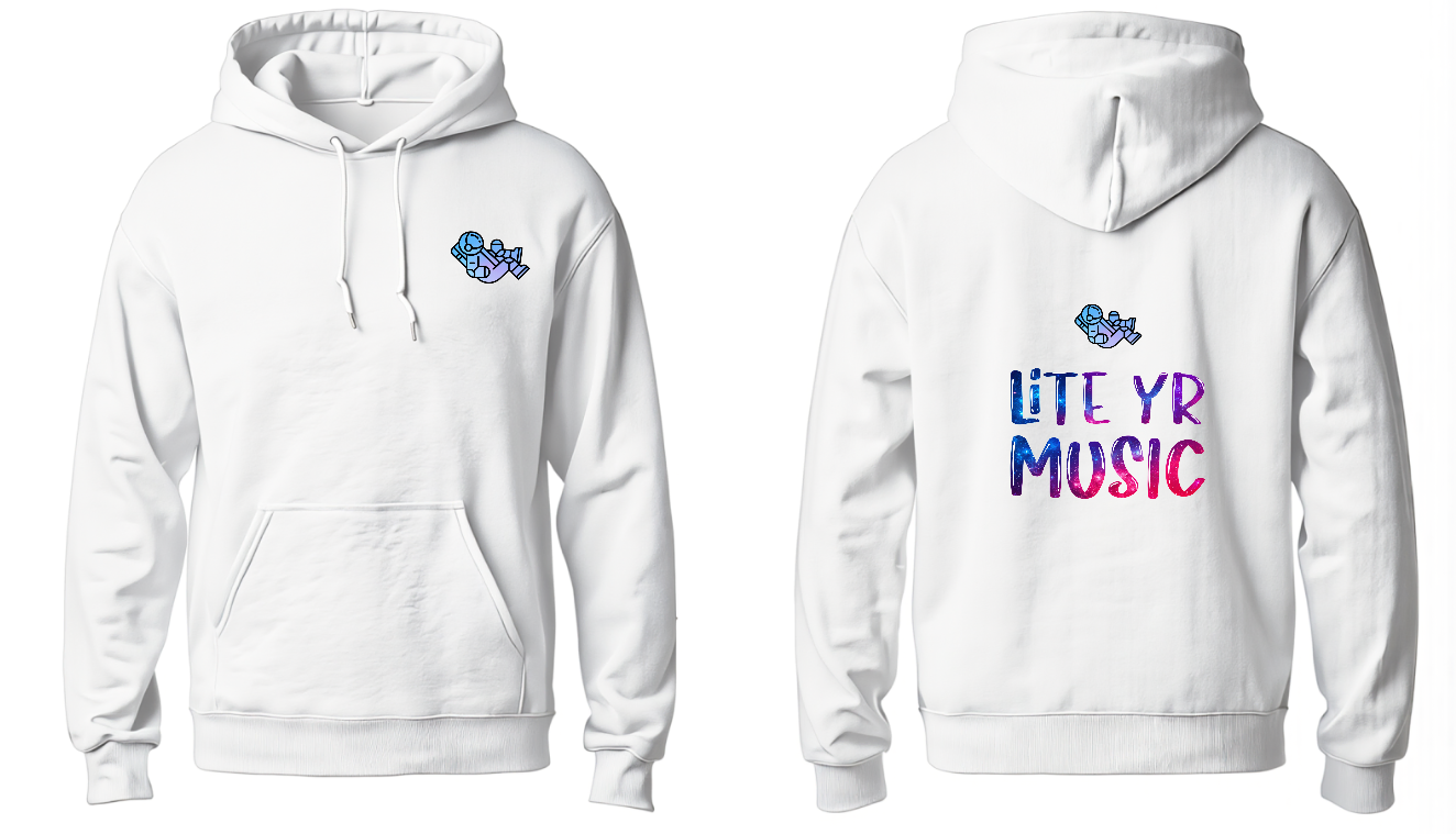 Lite Yr Hoodie White - Spaceman image 0